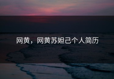 网黄，网黄苏妲己个人简历