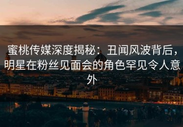 蜜桃传媒深度揭秘：丑闻风波背后，明星在粉丝见面会的角色罕见令人意外