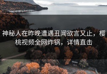 神秘人在昨晚遭遇丑闻欲言又止，樱桃视频全网炸锅，详情直击