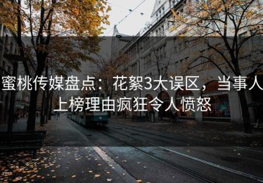 蜜桃传媒盘点：花絮3大误区，当事人上榜理由疯狂令人愤怒
