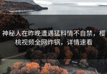神秘人在昨晚遭遇猛料情不自禁，樱桃视频全网炸锅，详情速看