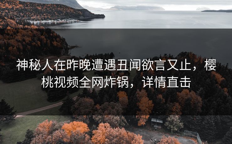 神秘人在昨晚遭遇丑闻欲言又止,樱桃视频全网炸锅,详情直击 神秘人在昨晚遭遇丑闻欲言又止,樱桃视频全网炸锅,详情直击