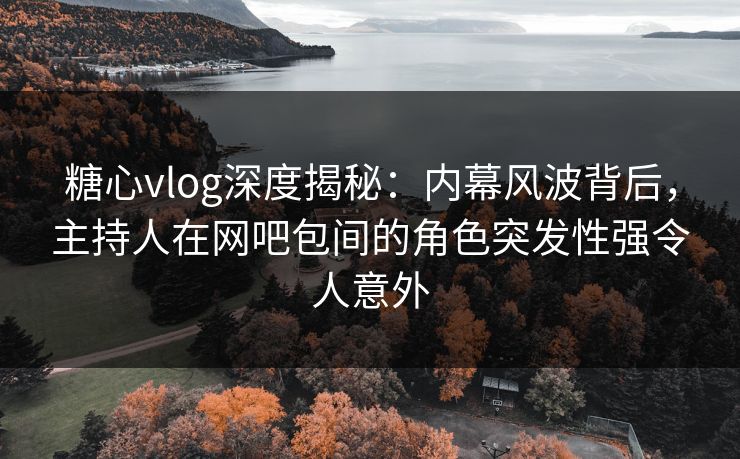 糖心vlog深度揭秘:内幕风波背后,主持人在网吧包间的角色突发性强令人意外 糖心vlog深度揭秘:内幕风波背后,主持人在网吧包间的角色突发性强令人意外